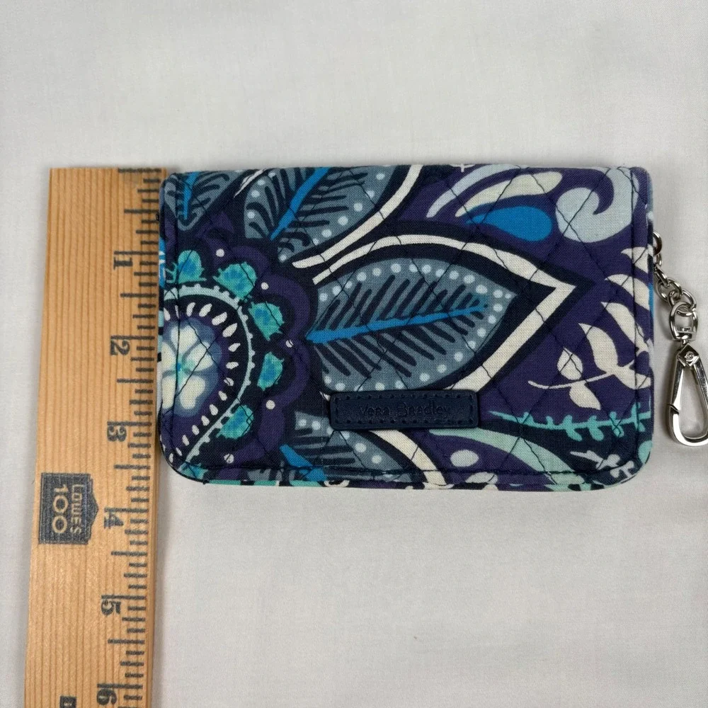 Vera Bradley Wallet Key Chain Blue Island Medallion RFID Quilted Floral Boho - Picture 8 of 8